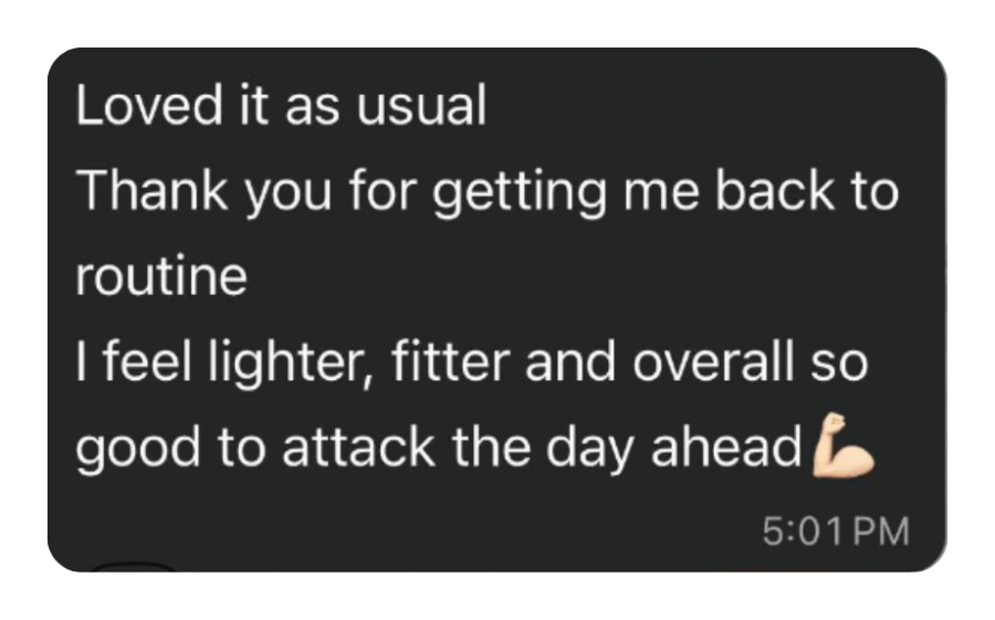 WhatsApp message from a client