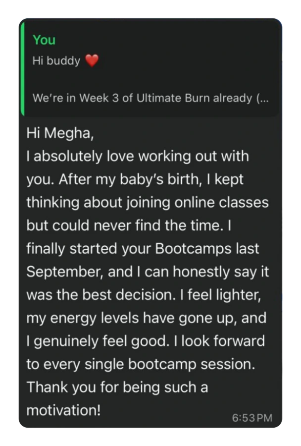 WhatsApp message from a client